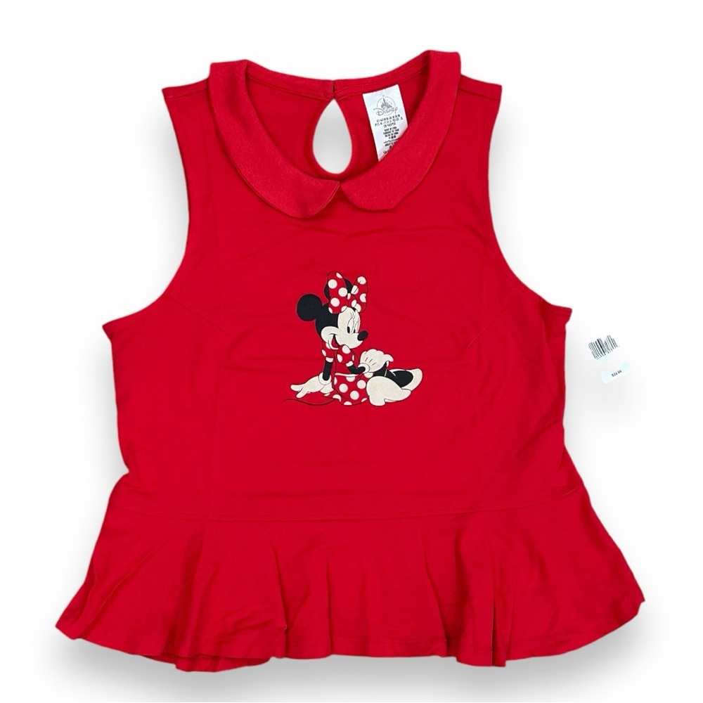 Disney Minnie Mouse Red Peplum Top new with tags Size M